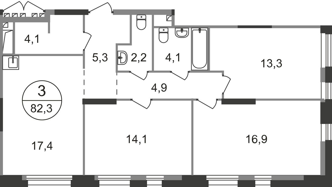 3-BD Apartment Sale, 82.3 sq. m. at Pervyi Moskovskiy, ulitsa Bianki, 1, Moskovskiy, Moscow, Russia #1 3-BD Apartment Sale, 82.3 sq. m. at Pervyi Moskovskiy, ulitsa Bianki, 1, Moskovskiy, Moscow, Russia #1