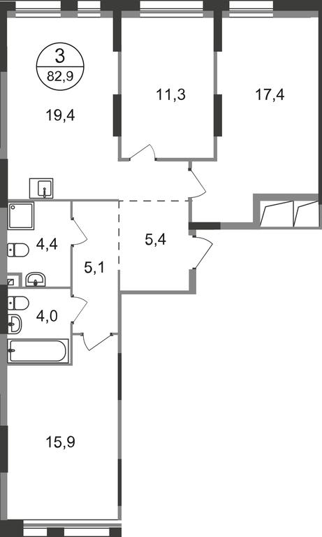 3-BD Apartment Sale, 82.9 sq. m. at Pervyi Moskovskiy, ulitsa Bianki, 1, Moskovskiy, Moscow, Russia #1 3-BD Apartment Sale, 82.9 sq. m. at Pervyi Moskovskiy, ulitsa Bianki, 1, Moskovskiy, Moscow, Russia #1