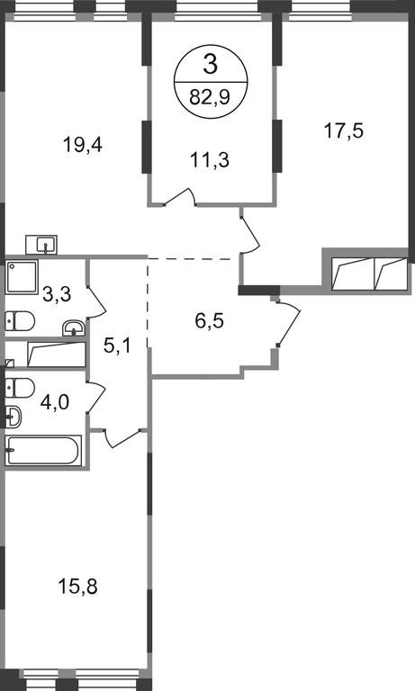 3-BD Apartment Sale, 82.9 sq. m. at Pervyi Moskovskiy, ulitsa Bianki, 1, Moskovskiy, Moscow, Russia #1 3-BD Apartment Sale, 82.9 sq. m. at Pervyi Moskovskiy, ulitsa Bianki, 1, Moskovskiy, Moscow, Russia #1