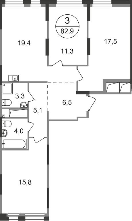 3-BD Apartment Sale, 82.9 sq. m. at Pervyi Moskovskiy, ulitsa Bianki, 1, Moskovskiy, Moscow, Russia #1 3-BD Apartment Sale, 82.9 sq. m. at Pervyi Moskovskiy, ulitsa Bianki, 1, Moskovskiy, Moscow, Russia #1