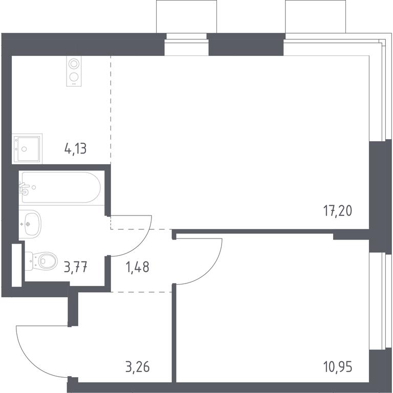 Apartment Sale, 40.79 sq. m. at Podolskie Kvartaly, zhiloy kompleks Podolskiye Kvartaly, Ryazanovskoe Settlement, Moscow, Russia #1