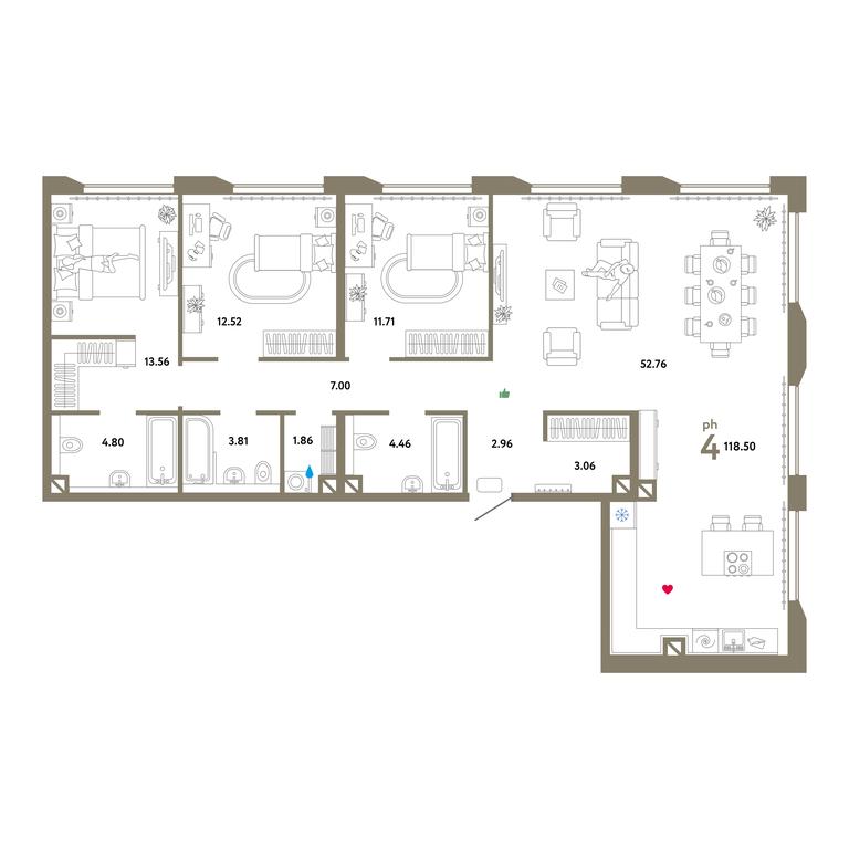 3-BD Apartment Sale, 118.5 sq. m. at Wow, Avtozavodskaya Street, 23с16, Moscow, Russia #1 3-BD Apartment Sale, 118.5 sq. m. at Wow, Avtozavodskaya Street, 23с16, Moscow, Russia #1