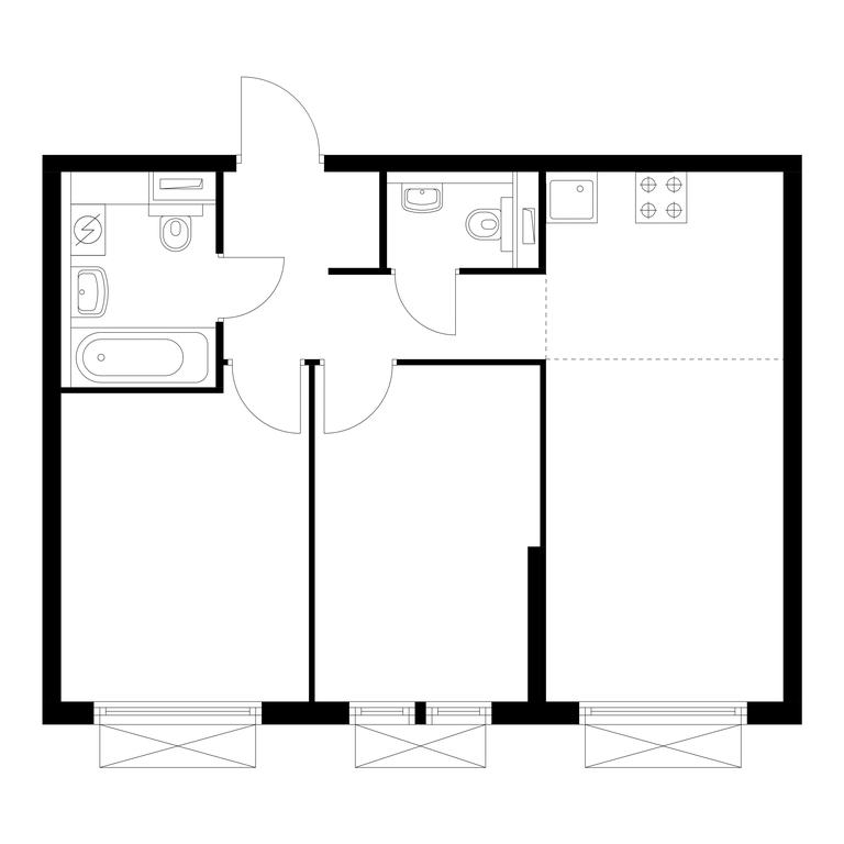 2-BD Apartment Sale, 49.2 sq. m. at Kolskaya 8, Kolskaya Street, 8с16, Moscow, Russia #1