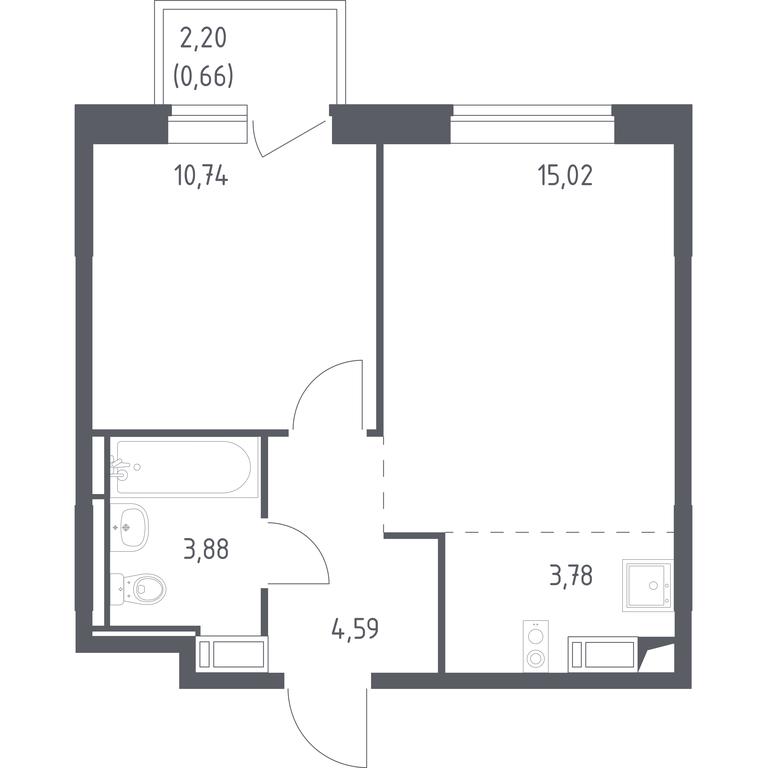 Apartment Sale, 38.7平方米 at Novoe Vnukovo, kvartal № 38, Kokoshkino Settlement, Moscow, Russia #1 Apartment Sale, 38.7平方米 at Novoe Vnukovo, kvartal № 38, Kokoshkino Settlement, Moscow, Russia #1