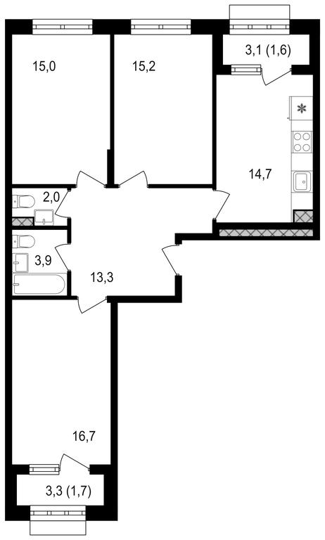 3-BD Apartment Sale, 84.6 sq. m. at Mikhalkovskiy, Mikhalkovskaya Street, 48, Moscow, Russia #1 3-BD Apartment Sale, 84.6 sq. m. at Mikhalkovskiy, Mikhalkovskaya Street, 48, Moscow, Russia #1