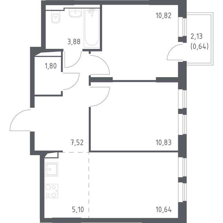 1-BD Apartment Sale, 51.23 sq. m. at Ostafevo, Ostafyevskoe Highway, 12к1, Ryazanovskoe Settlement, Moscow, Russia #1 1-BD Apartment Sale, 51.23 sq. m. at Ostafevo, Ostafyevskoe Highway, 12к1, Ryazanovskoe Settlement, Moscow, Russia #1