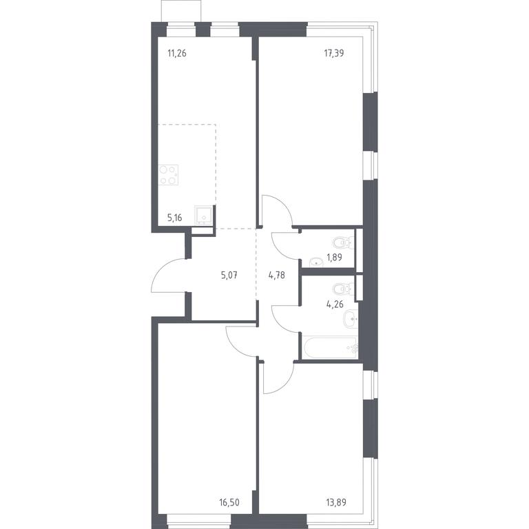 2-BD Apartment Sale, 80.2 sq. m. at Podolskie Kvartaly, zhiloy kompleks Podolskiye Kvartaly, Ryazanovskoe Settlement, Moscow, Russia #1 2-BD Apartment Sale, 80.2 sq. m. at Podolskie Kvartaly, zhiloy kompleks Podolskiye Kvartaly, Ryazanovskoe Settlement, Moscow, Russia #1