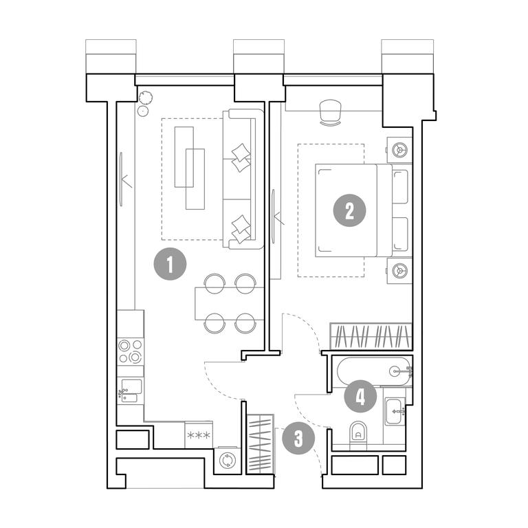 1-BD Apartment Sale, 48.6 sq. m. at Mirapolis, Mira Avenue, 222Ас9, Moscow, Russia #1