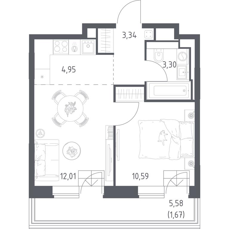 Apartment Sale, 35.86平方米 at Vereiskaya 41, Vereyskaya Street, 41, Moscow, Russia #2 Apartment Sale, 35.86平方米 at Vereiskaya 41, Vereyskaya Street, 41, Moscow, Russia #2