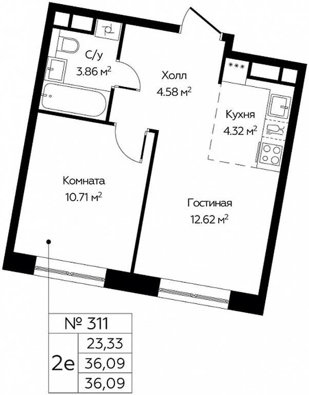 1-BD Apartment Sale, 36.09 sq. m. at Tsvetochnye Polyany City, kvartal № 165, Filimonkovskoye Municipal Formation, Moscow, Russia #1 1-BD Apartment Sale, 36.09 sq. m. at Tsvetochnye Polyany City, kvartal № 165, Filimonkovskoye Municipal Formation, Moscow, Russia #1