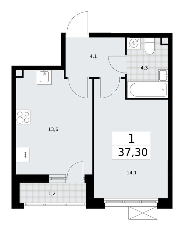 Apartment Sale, 37.3 sq. m. at Skandinaviya, Skandinaviya Residential Complex, Sosenskoye Settlement, Moscow, Russia #1