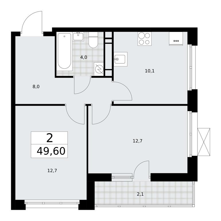 1-BD Apartment Sale, 49.6 sq. m. at Skandinaviya, Skandinaviya Residential Complex, Sosenskoye Settlement, Moscow, Russia #2