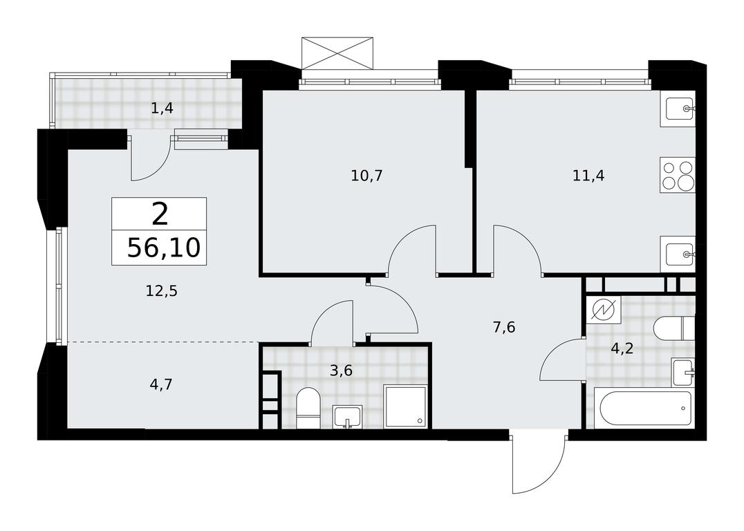 1-BD Apartment Sale, 56.1 sq. m. at Skandinaviya, Skandinaviya Residential Complex, Sosenskoye Settlement, Moscow, Russia #2 1-BD Apartment Sale, 56.1 sq. m. at Skandinaviya, Skandinaviya Residential Complex, Sosenskoye Settlement, Moscow, Russia #2