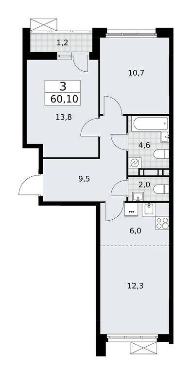 2-BD Apartment Sale, 60.1 sq. m. at Skandinaviya, Skandinaviya Residential Complex, Sosenskoye Settlement, Moscow, Russia #1 2-BD Apartment Sale, 60.1 sq. m. at Skandinaviya, Skandinaviya Residential Complex, Sosenskoye Settlement, Moscow, Russia #1