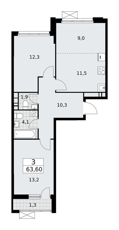 2-BD Apartment Sale, 63.6 sq. m. at Skandinaviya, Skandinaviya Residential Complex, Sosenskoye Settlement, Moscow, Russia #1 2-BD Apartment Sale, 63.6 sq. m. at Skandinaviya, Skandinaviya Residential Complex, Sosenskoye Settlement, Moscow, Russia #1