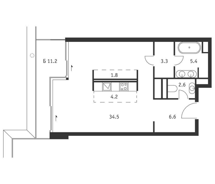 Apartment Sale, 61.8平方米 at Badaevskiy, Kutuzovsky Avenue, 12с3, Moscow, Russia #1 Apartment Sale, 61.8平方米 at Badaevskiy, Kutuzovsky Avenue, 12с3, Moscow, Russia #1
