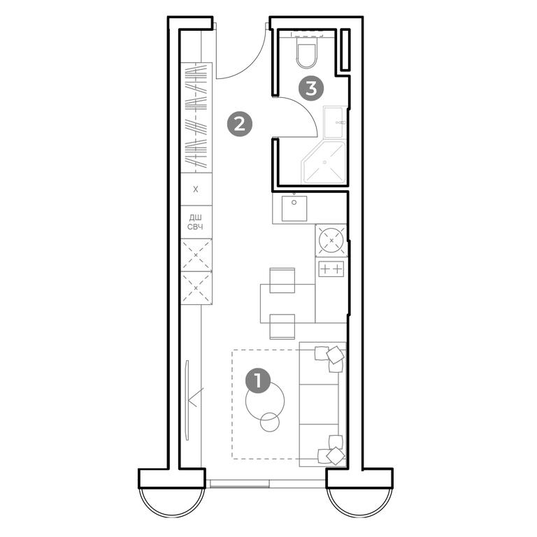 Apartment Sale, 24.2 sq. m. at Nametkin Tower, Namyotkina Street, 10А, Moscow, Russia #1