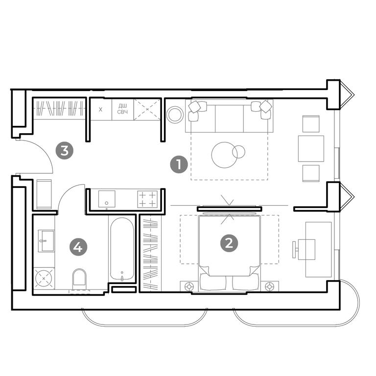 1-BD Apartment Sale, 43.3平方米 at Nametkin Tower, Namyotkina Street, 10А, Moscow, Russia #1 1-BD Apartment Sale, 43.3平方米 at Nametkin Tower, Namyotkina Street, 10А, Moscow, Russia #1