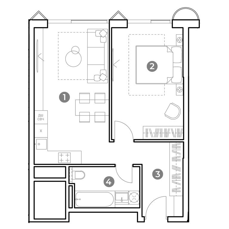 1-BD Apartment Sale, 50.4 sq. m. at Nametkin Tower, Namyotkina Street, 10А, Moscow, Russia #2
