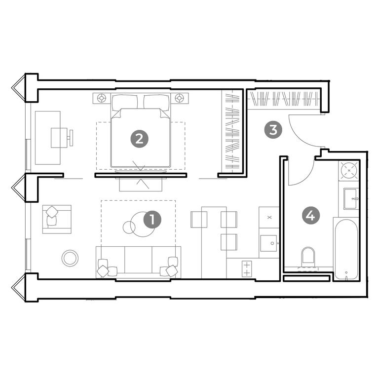 1-BD Apartment Sale, 46.6 sq. m. at Nametkin Tower, Namyotkina Street, 10А, Moscow, Russia #2 1-BD Apartment Sale, 46.6 sq. m. at Nametkin Tower, Namyotkina Street, 10А, Moscow, Russia #2