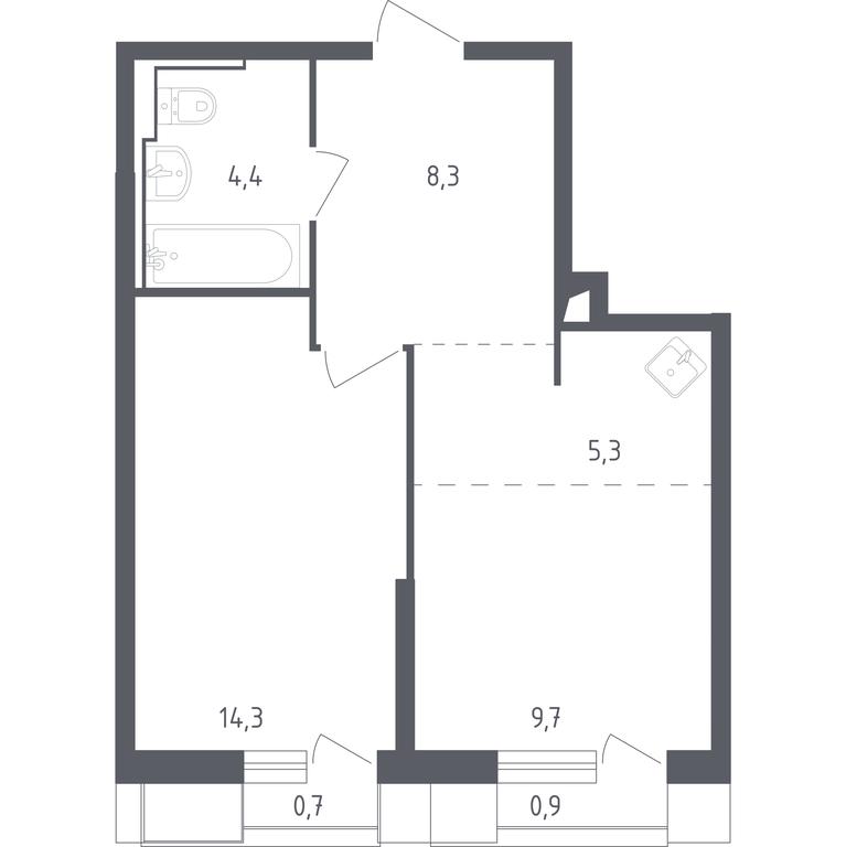 Apartment Sale, 43.26 sq. m. at Sputnik, Lipovoy Roschi Street, 1к4, derevnya Razdory, Odintsovskiy City District, Moscow Region, Russia #1 Apartment Sale, 43.26 sq. m. at Sputnik, Lipovoy Roschi Street, 1к4, derevnya Razdory, Odintsovskiy City District, Moscow Region, Russia #1