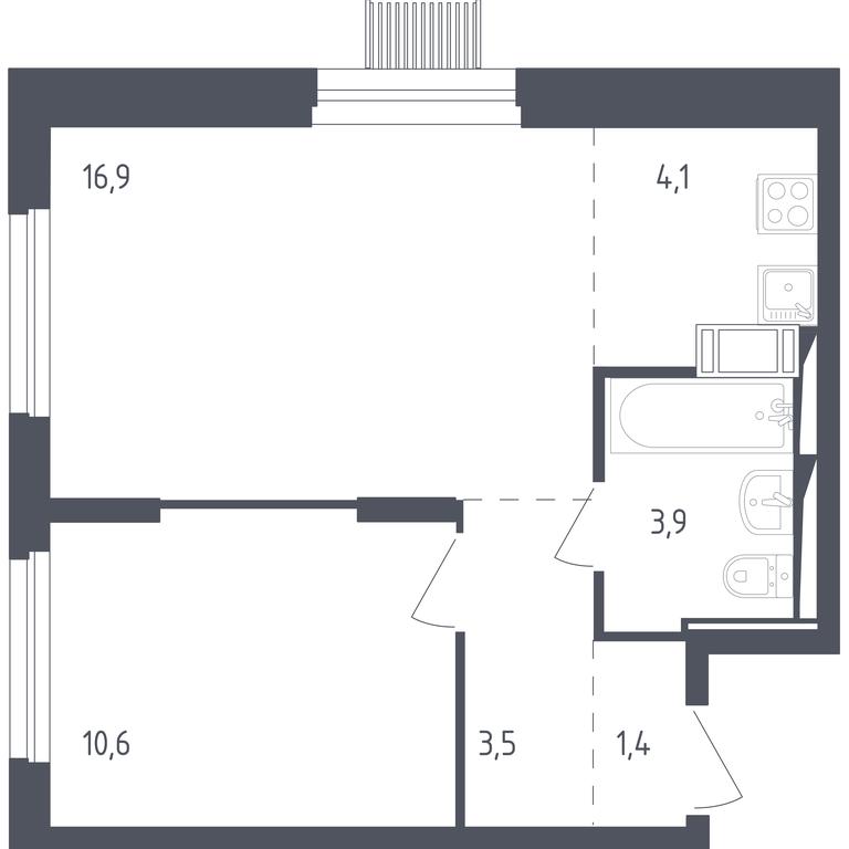 Apartment Sale, 39.6 sq. m. at Mytishchi Park, Silikatnaya ulitsa, 41к3, Mytischi, Moscow Region, Russia #1