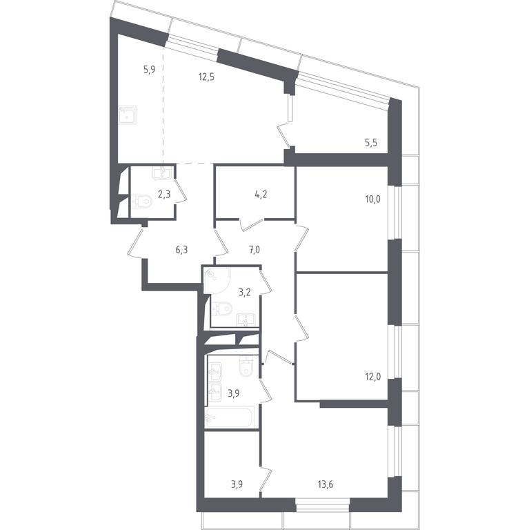 2-BD Apartment Sale, 90.3 sq. m. at Sputnik, Lipovoy Roschi Street, 1к4, derevnya Razdory, Odintsovskiy City District, Moscow Region, Russia #1 2-BD Apartment Sale, 90.3 sq. m. at Sputnik, Lipovoy Roschi Street, 1к4, derevnya Razdory, Odintsovskiy City District, Moscow Region, Russia #1