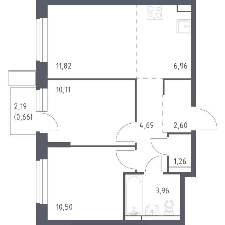 1-BD Apartment Sale, 52.56 sq. m. at Novoe Vidnoe, Kalinovka Village, Leninskiy City District, Moscow Region, Russia #1 1-BD Apartment Sale, 52.56 sq. m. at Novoe Vidnoe, Kalinovka Village, Leninskiy City District, Moscow Region, Russia #1