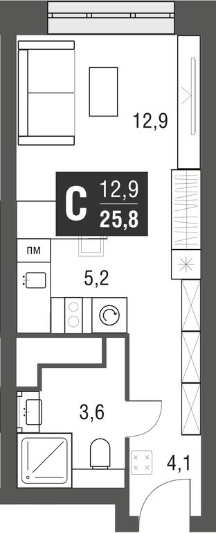 Apartment Sale, 25.8 sq. m. at Afi Tower, Serebryakova Drive, 11-13к1, Moscow, Russia #1 Apartment Sale, 25.8 sq. m. at Afi Tower, Serebryakova Drive, 11-13к1, Moscow, Russia #1