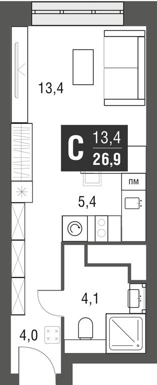 Apartment Sale, 26.9平方米 at Afi Tower, Serebryakova Drive, 11-13к1, Moscow, Russia #1 Apartment Sale, 26.9平方米 at Afi Tower, Serebryakova Drive, 11-13к1, Moscow, Russia #1