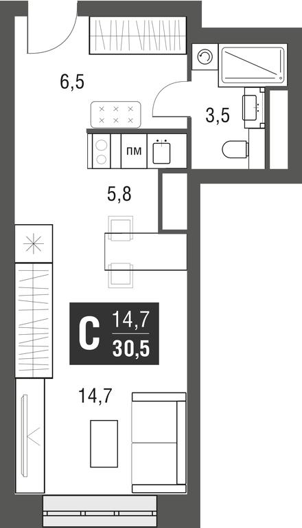 Apartment Sale, 30.5平方米 at Afi Tower, Serebryakova Drive, 11-13к1, Moscow, Russia #1 Apartment Sale, 30.5平方米 at Afi Tower, Serebryakova Drive, 11-13к1, Moscow, Russia #1