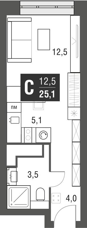 Apartment Sale, 25.1平方米 at Afi Tower, Serebryakova Drive, 11-13к1, Moscow, Russia #1 Apartment Sale, 25.1平方米 at Afi Tower, Serebryakova Drive, 11-13к1, Moscow, Russia #1