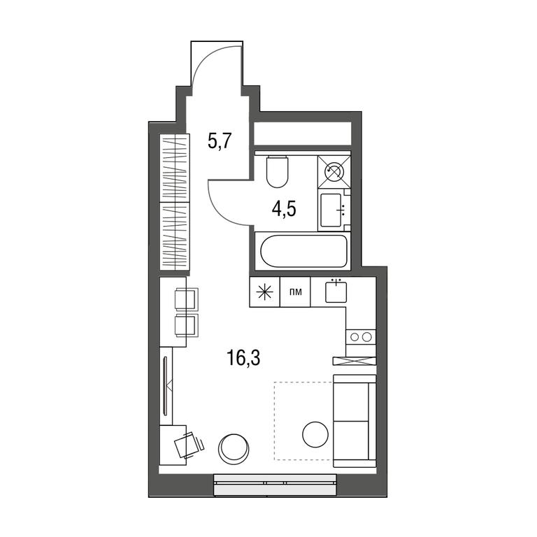 Apartment Sale, 26.5 sq. m. at Sirenevyi Park, Otkrytoye Highway, 20с1, Moscow, Russia #1