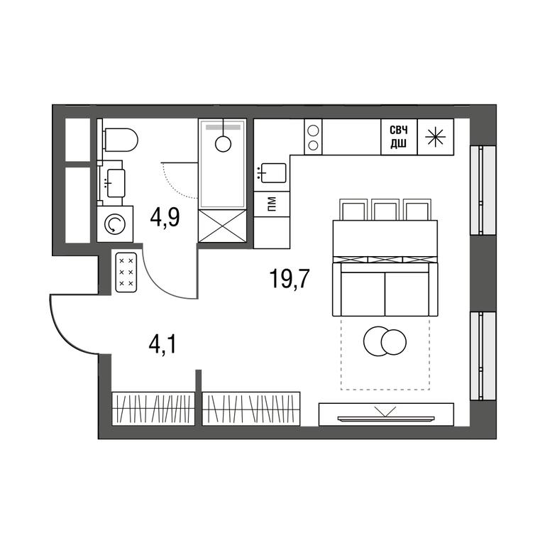 Apartment Sale, 28.8 sq. m. at Sirenevyi Park, Otkrytoye Highway, 20с1, Moscow, Russia #1 Apartment Sale, 28.8 sq. m. at Sirenevyi Park, Otkrytoye Highway, 20с1, Moscow, Russia #1