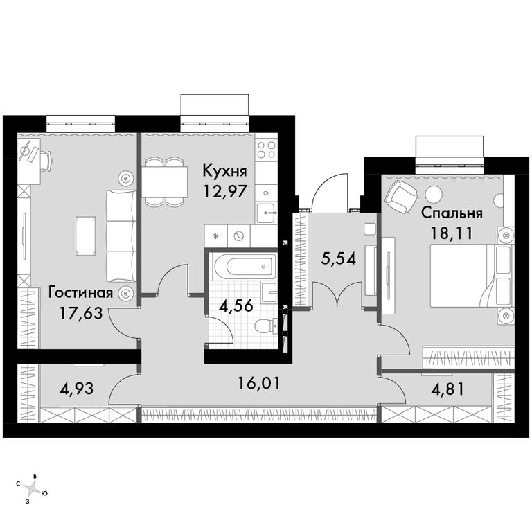 1-BD Apartment Sale, 39.5平方米 at Zhavoronki Club, zhiloy kompleks Akkord Smart-kvartal, Mitkino Village, Odintsovskiy City District, Moscow Region, Russia #1 1-BD Apartment Sale, 39.5平方米 at Zhavoronki Club, zhiloy kompleks Akkord Smart-kvartal, Mitkino Village, Odintsovskiy City District, Moscow Region, Russia #1