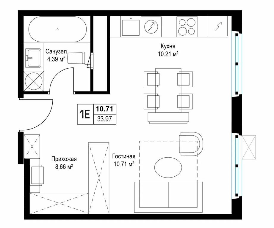 1-BD Apartment Sale, 33 sq. m. at Eko Vidnoe 2.0, kvartal Tsentralny, 1, Kupelinka Subdistrict, derevnya Sapronovo, Leninskiy City District, Moscow Region, Russia #1 1-BD Apartment Sale, 33 sq. m. at Eko Vidnoe 2.0, kvartal Tsentralny, 1, Kupelinka Subdistrict, derevnya Sapronovo, Leninskiy City District, Moscow Region, Russia #1