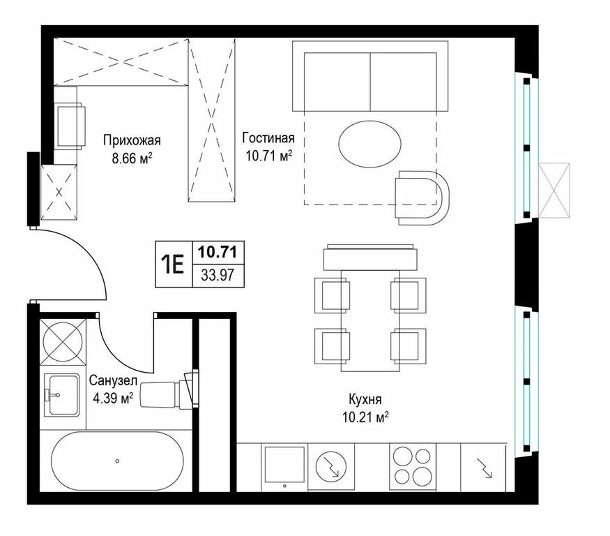 1-BD Apartment Sale, 33平方米 at Eko Vidnoe 2.0, kvartal Tsentralny, 1, Kupelinka Subdistrict, derevnya Sapronovo, Leninskiy City District, Moscow Region, Russia #1 1-BD Apartment Sale, 33平方米 at Eko Vidnoe 2.0, kvartal Tsentralny, 1, Kupelinka Subdistrict, derevnya Sapronovo, Leninskiy City District, Moscow Region, Russia #1