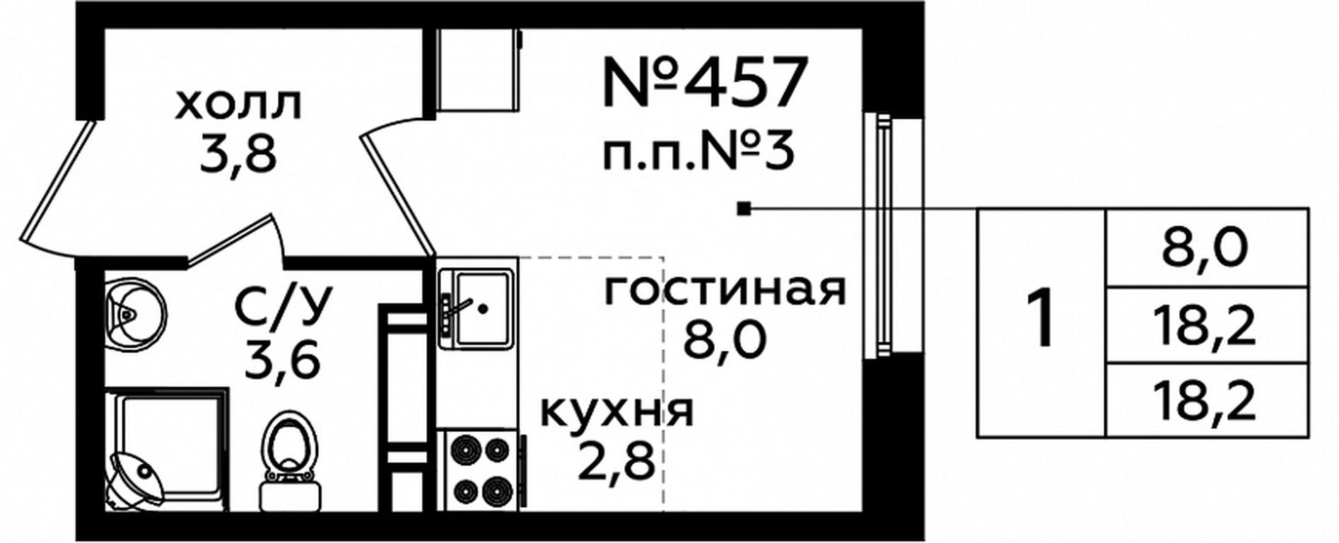 Apartment Sale, 17.8 sq. m. at Eko Bunino, prospekt Kuprina, 34к1, Sosenskoye Settlement, Moscow, Russia #1
