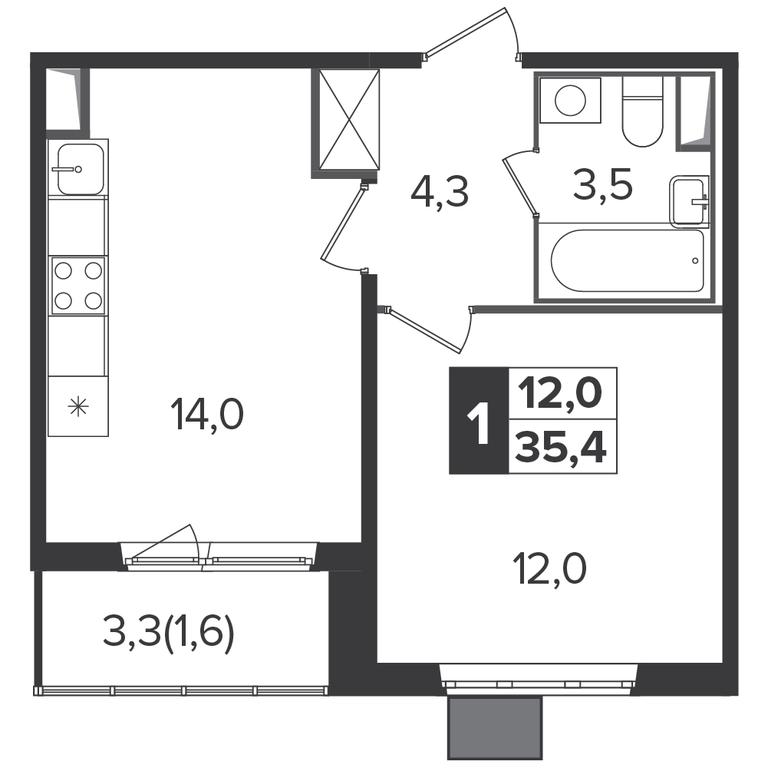 1-BD Apartment Sale, 35.4平方米 at Yzhnaya Bitsa, Yuzhnaya Bitsa Residential Complex, posyolok Bittsa, Leninskiy City District, Moscow Region, Russia #1 1-BD Apartment Sale, 35.4平方米 at Yzhnaya Bitsa, Yuzhnaya Bitsa Residential Complex, posyolok Bittsa, Leninskiy City District, Moscow Region, Russia #1