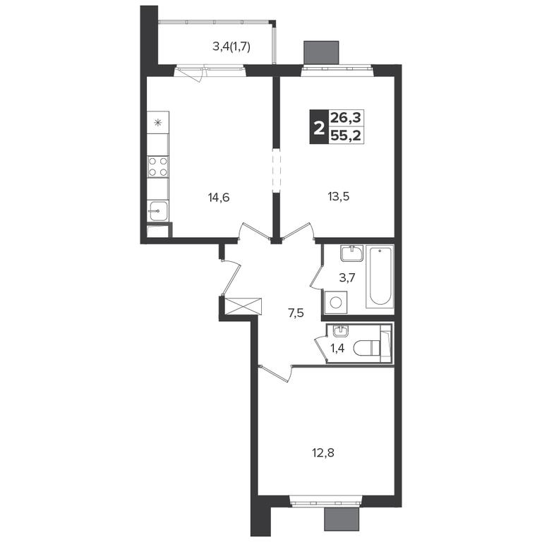2-BD Apartment Sale, 54.7 sq. m. at Yzhnaya Bitsa, Yuzhnaya Bitsa Residential Complex, posyolok Bittsa, Leninskiy City District, Moscow Region, Russia #1 2-BD Apartment Sale, 54.7 sq. m. at Yzhnaya Bitsa, Yuzhnaya Bitsa Residential Complex, posyolok Bittsa, Leninskiy City District, Moscow Region, Russia #1