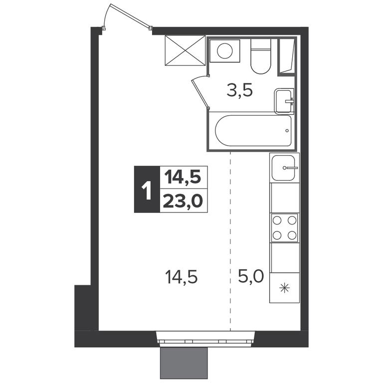 Apartment Sale, 22.9 sq. m. at Yzhnaya Bitsa, Yuzhnaya Bitsa Residential Complex, posyolok Bittsa, Leninskiy City District, Moscow Region, Russia #2