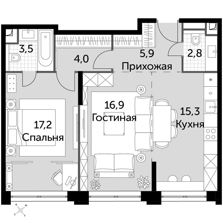 2-BD Apartment Sale, 65.6 sq. m. at Sydney City, Shenogina Street, 2, Moscow, Russia #1 2-BD Apartment Sale, 65.6 sq. m. at Sydney City, Shenogina Street, 2, Moscow, Russia #1