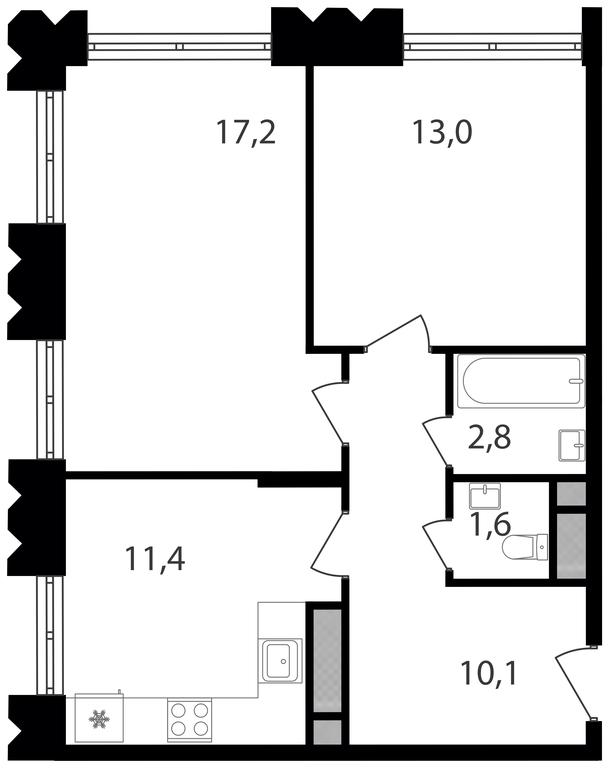 2-BD Apartment Sale, 56.1 sq. m. at Varshavskie Vorota, Varshavskoye Highway, 141, Moscow, Russia #1 2-BD Apartment Sale, 56.1 sq. m. at Varshavskie Vorota, Varshavskoye Highway, 141, Moscow, Russia #1