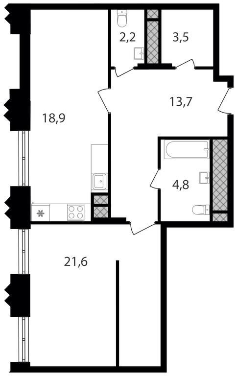 1-BD Apartment Sale, 64.7 sq. m. at Varshavskie Vorota, Varshavskoye Highway, 141, Moscow, Russia #1 1-BD Apartment Sale, 64.7 sq. m. at Varshavskie Vorota, Varshavskoye Highway, 141, Moscow, Russia #1