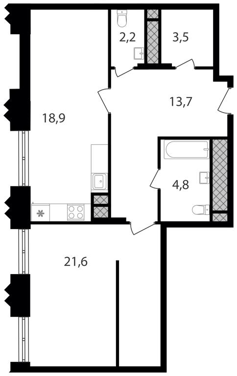 1-BD Apartment Sale, 64.7 sq. m. at Varshavskie Vorota, Varshavskoye Highway, 141, Moscow, Russia #2 1-BD Apartment Sale, 64.7 sq. m. at Varshavskie Vorota, Varshavskoye Highway, 141, Moscow, Russia #2