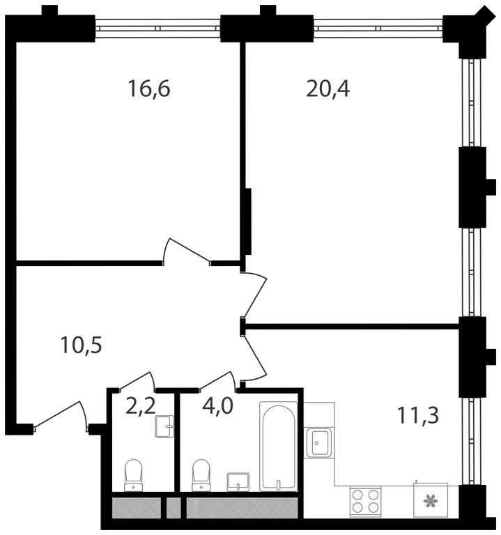 2-BD Apartment Sale, 65 sq. m. at Varshavskie Vorota, Varshavskoye Highway, 141, Moscow, Russia #1