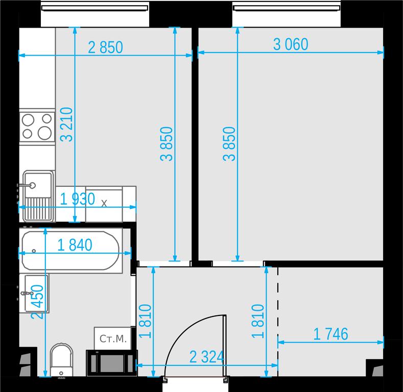 1-BD Apartment Sale, 33.7平方米 at Malevich, Otradnaya Street, 8, Moscow, Russia #1 1-BD Apartment Sale, 33.7平方米 at Malevich, Otradnaya Street, 8, Moscow, Russia #1