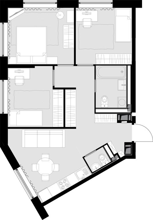 2-BD Apartment Sale, 65.3 sq. m. at Malevich, Otradnaya Street, 8, Moscow, Russia #1