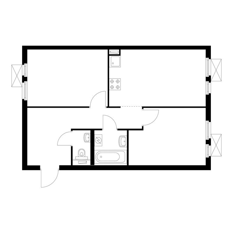 2-BD Apartment Sale, 53.6 sq. m. at Mikhailovskiy Park, Mikhaylova Street, 30Ак1, Moscow, Russia #1