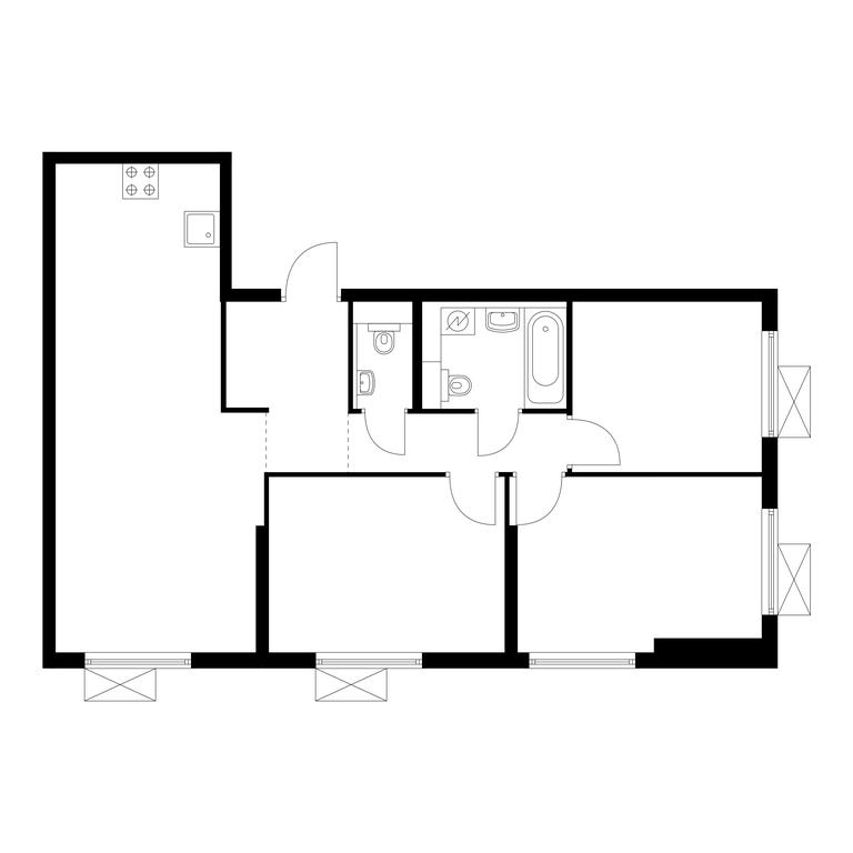 Продажа 3-комн. квартиры, 72,6 м² в ЖК «Люблинский парк», Люблинская улица, 78к2, Москва, Россия #2 Продажа 3-комн. квартиры, 72,6 м² в ЖК «Люблинский парк», Люблинская улица, 78к2, Москва, Россия #2
